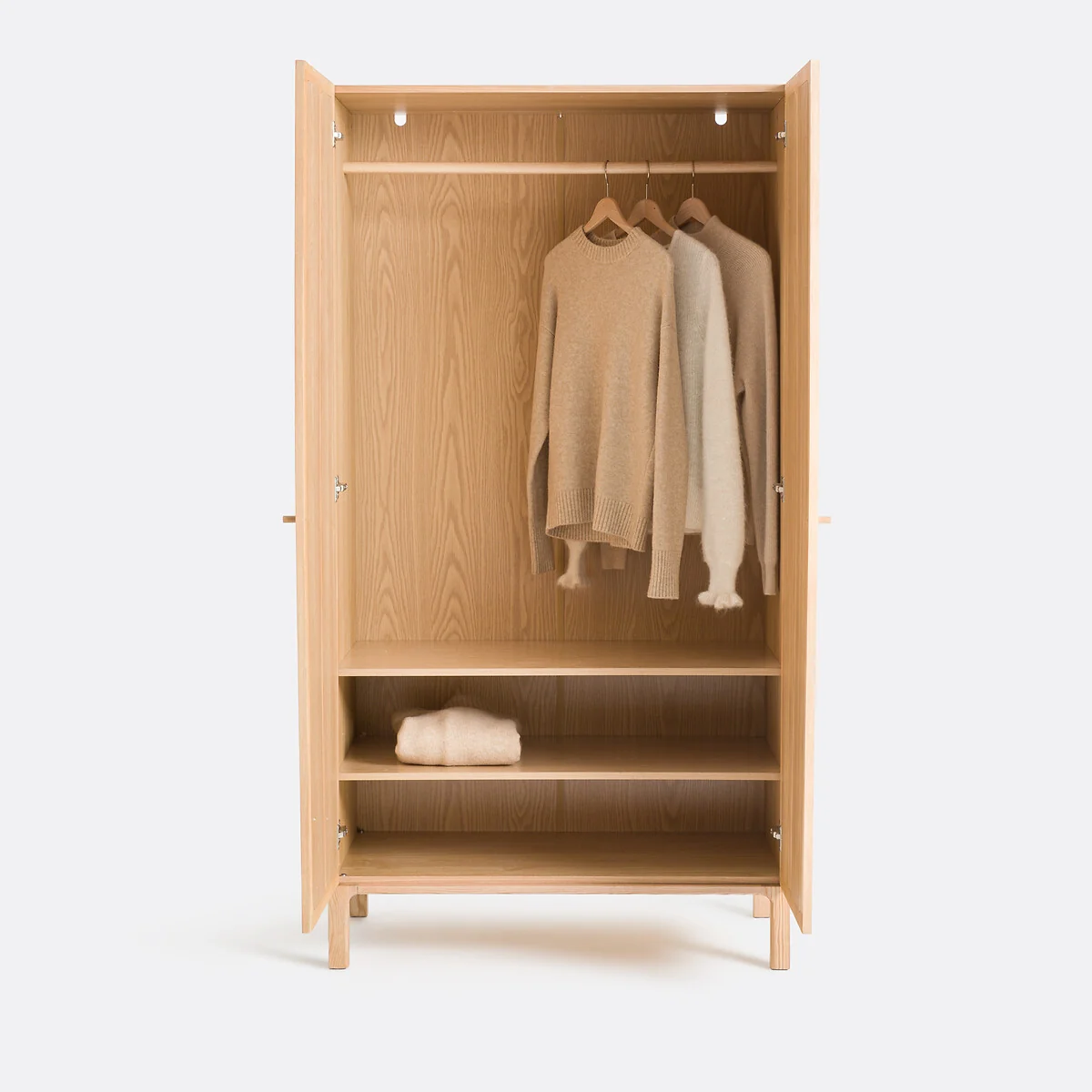 Esmara 2-Door Ash Veneer and Linen Wardrobe – image 3