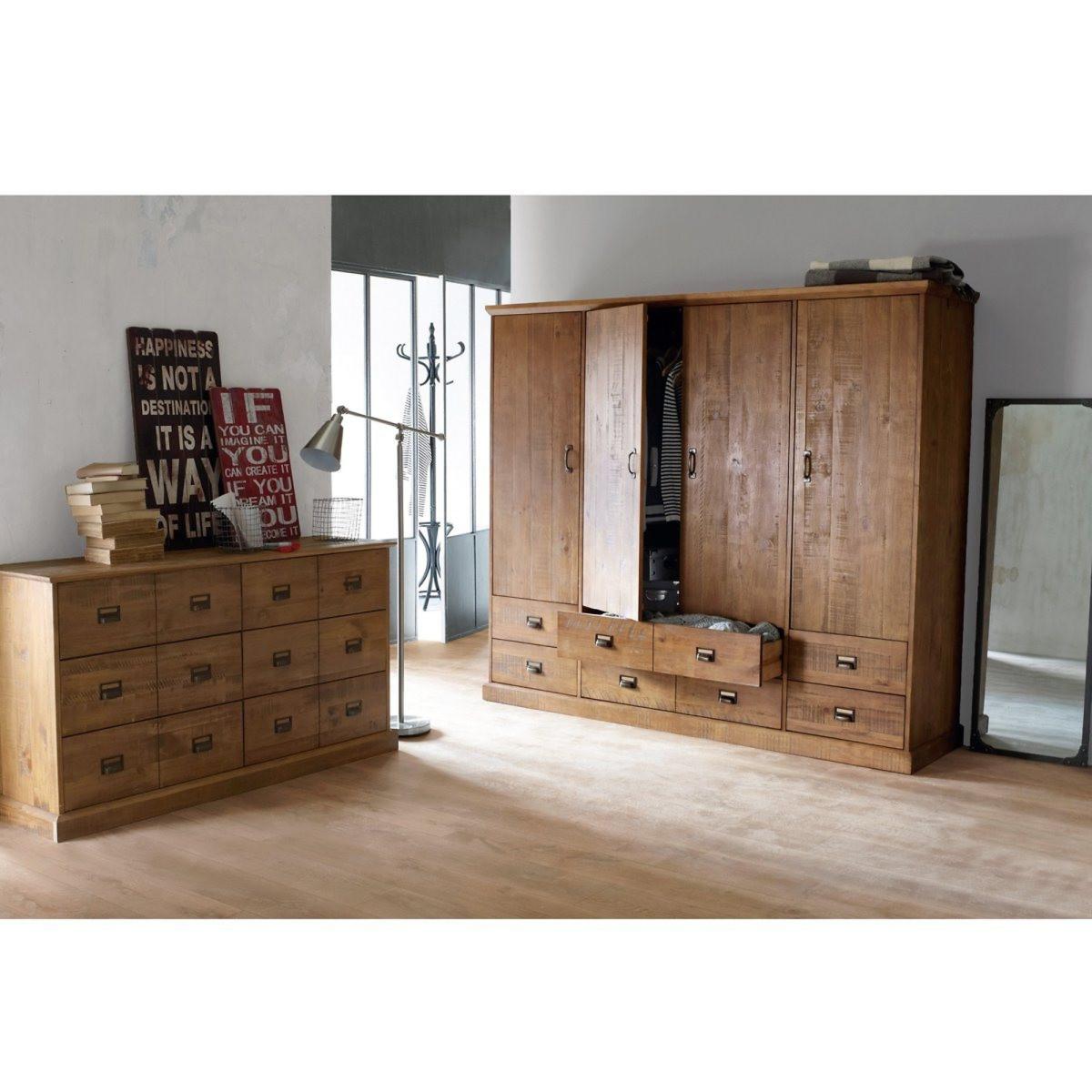 Lindley Solid Pine Quadruple Wardrobe – image 6