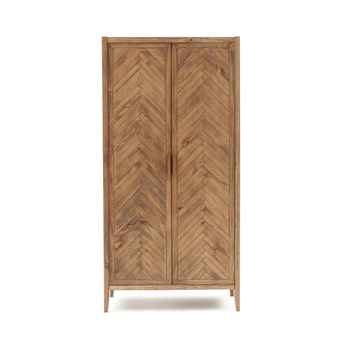 Nottingham Herringbone Parquet 2-Door Solid Pine Wardrobe – image 2