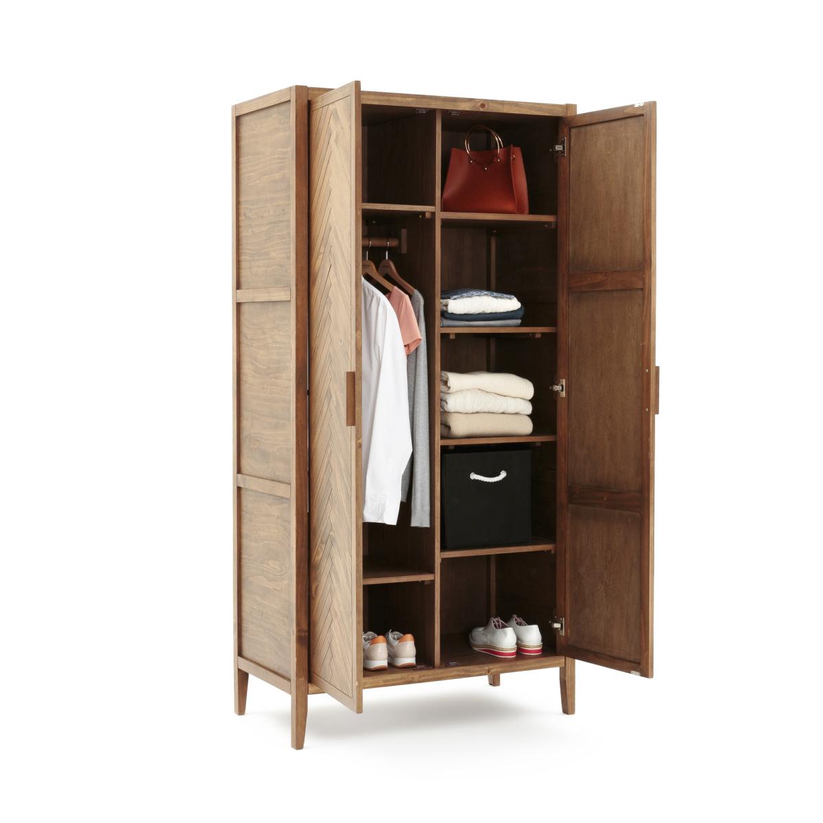 Nottingham Herringbone Parquet 2-Door Solid Pine Wardrobe – image 4