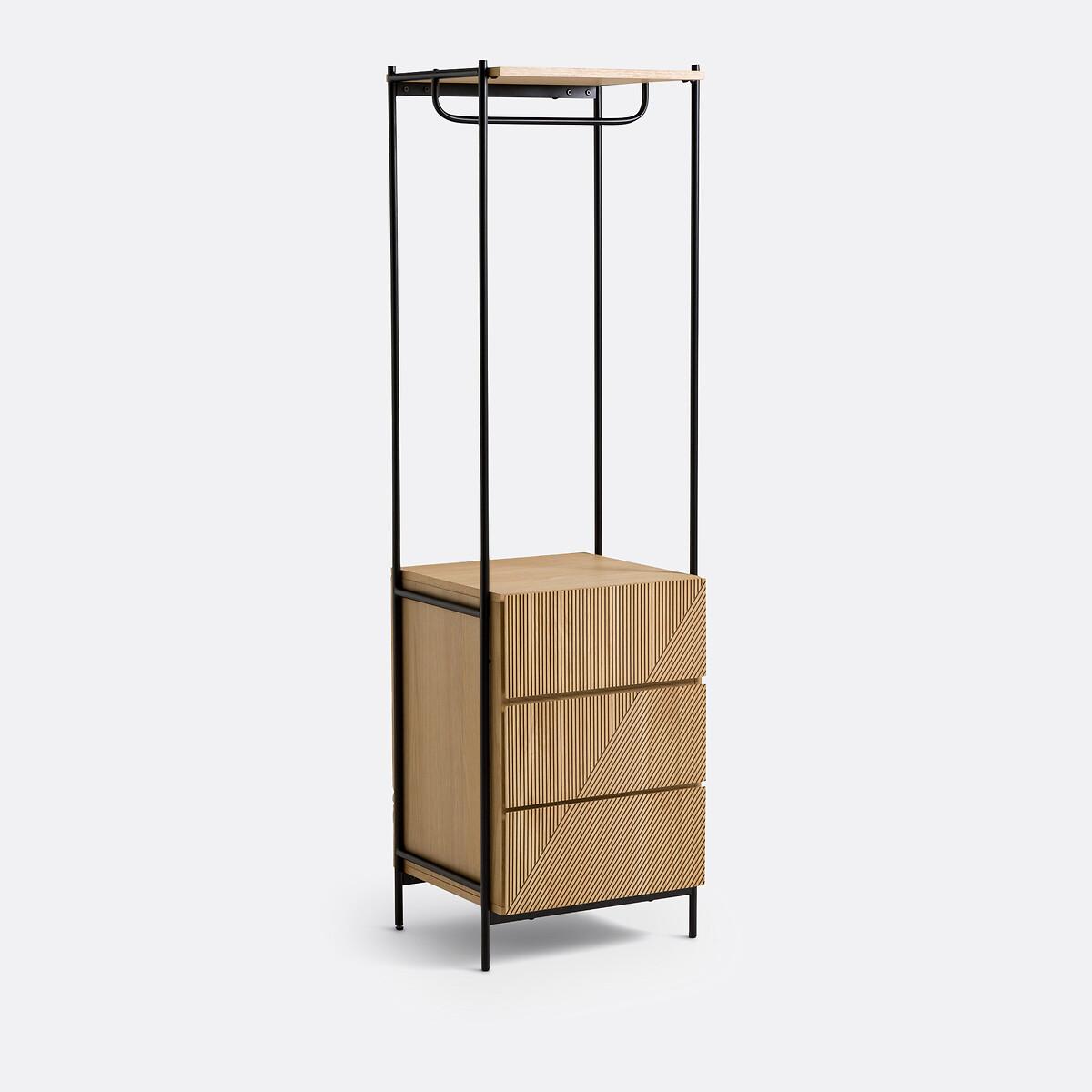 Les Signatures - Lodge Oak Veneer and Metal 3-Drawer Wardrobe Module – image 2