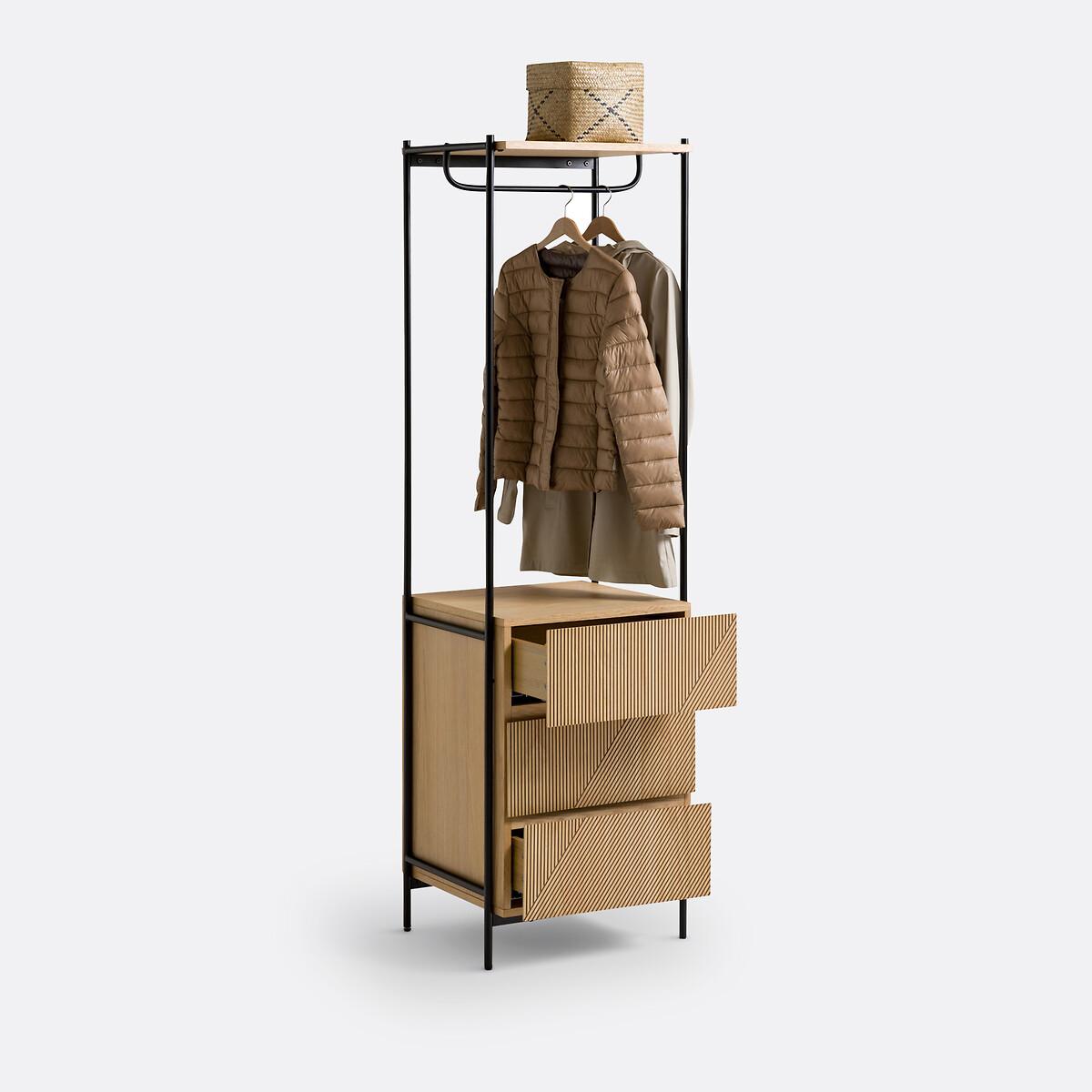 Les Signatures - Lodge Oak Veneer and Metal 3-Drawer Wardrobe Module – image 6