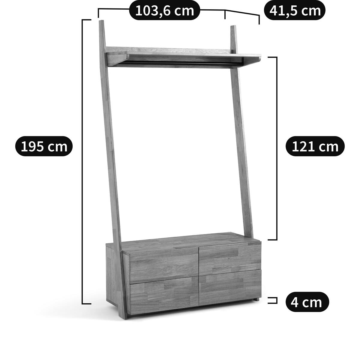 Domeno Solid Oak 4-Drawer Wardrobe Unit – image 11