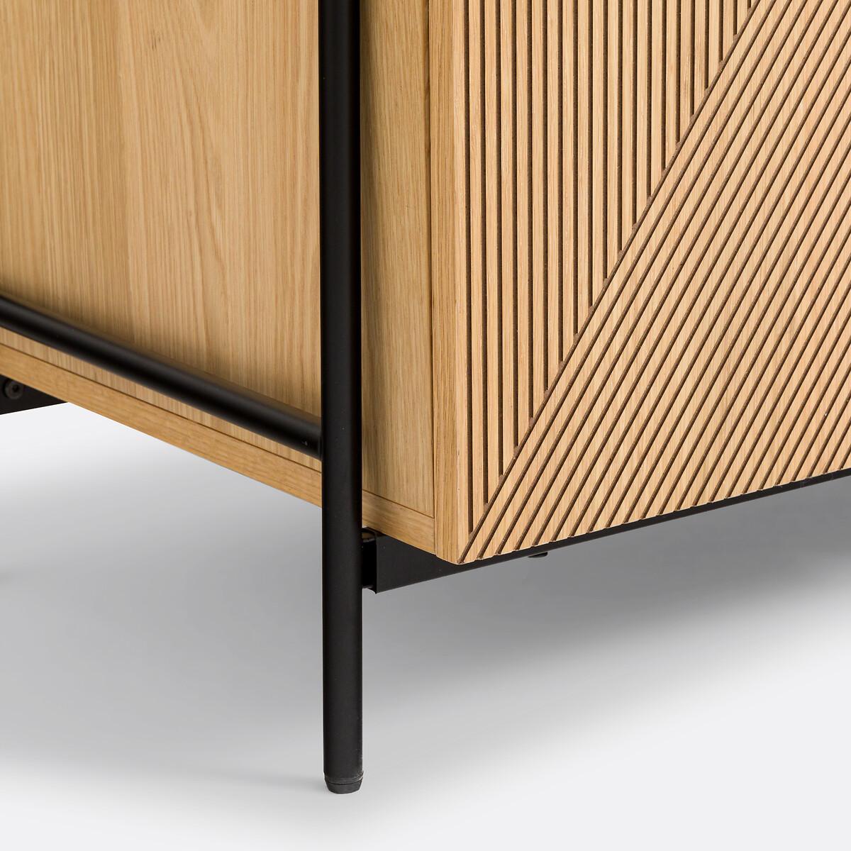 Les Signatures - Lodge Oak Veneer and Metal Wardrobe Module with 3 Shelves and – image 8