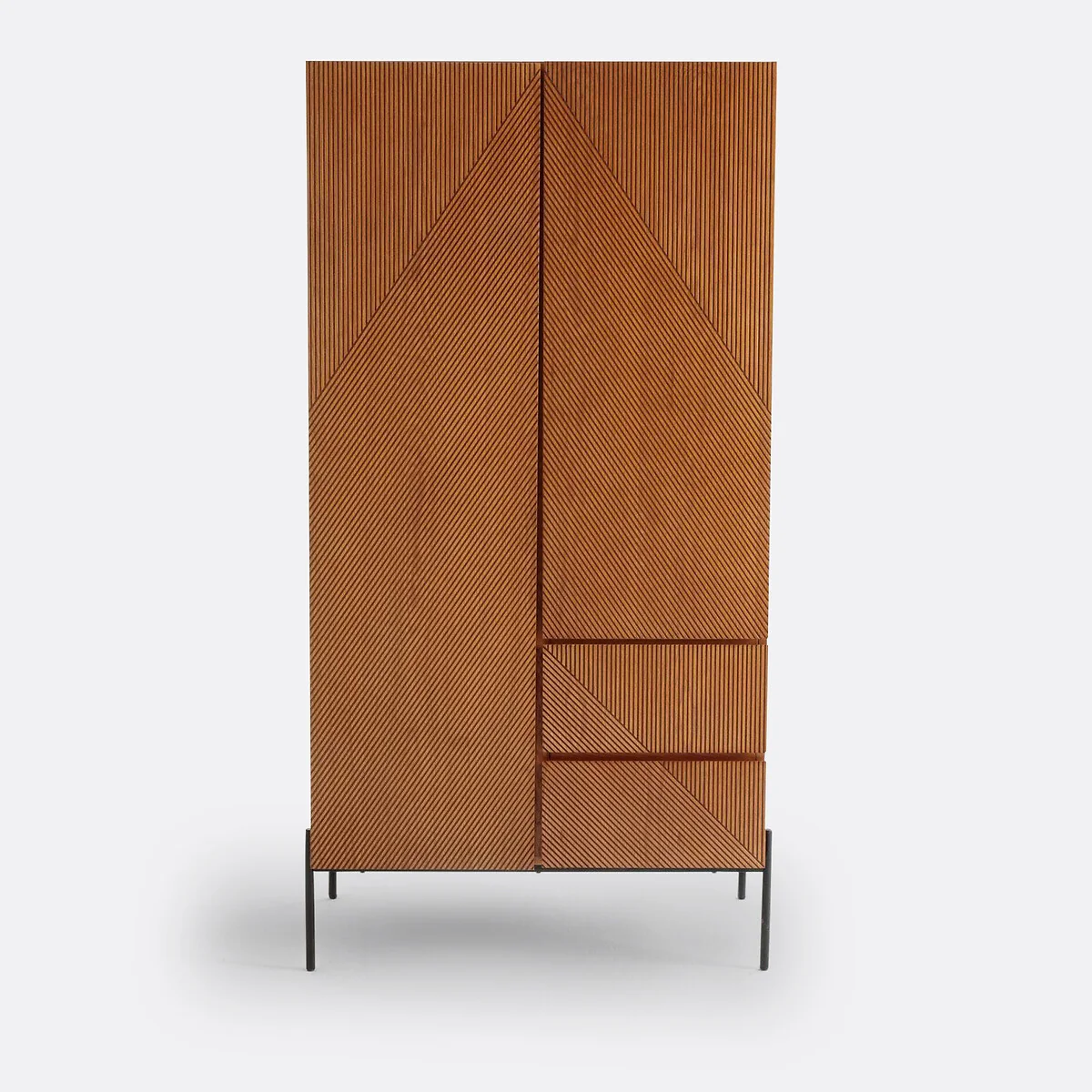Lodge 2-Door Wood Veneer Wardrobe – image 2