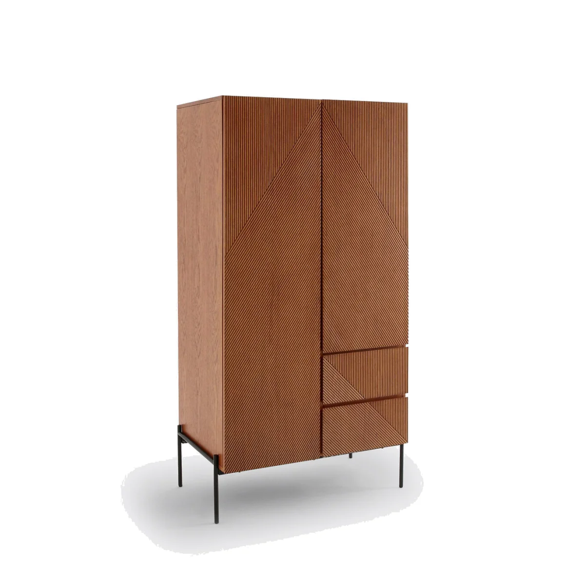 Lodge 2-Door Wood Veneer Wardrobe – image 1