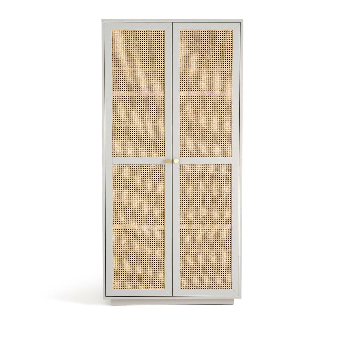 Paola Pine & Rattan Double Wardrobe – image 2