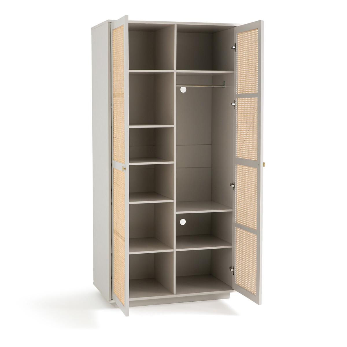 Paola Pine & Rattan Double Wardrobe – image 3