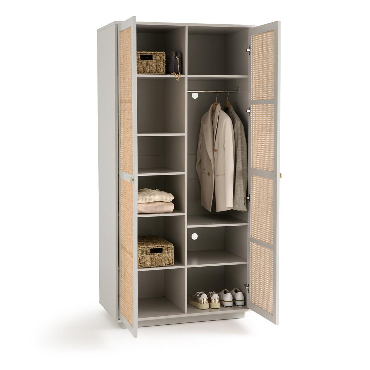 Paola Pine & Rattan Double Wardrobe – image 4