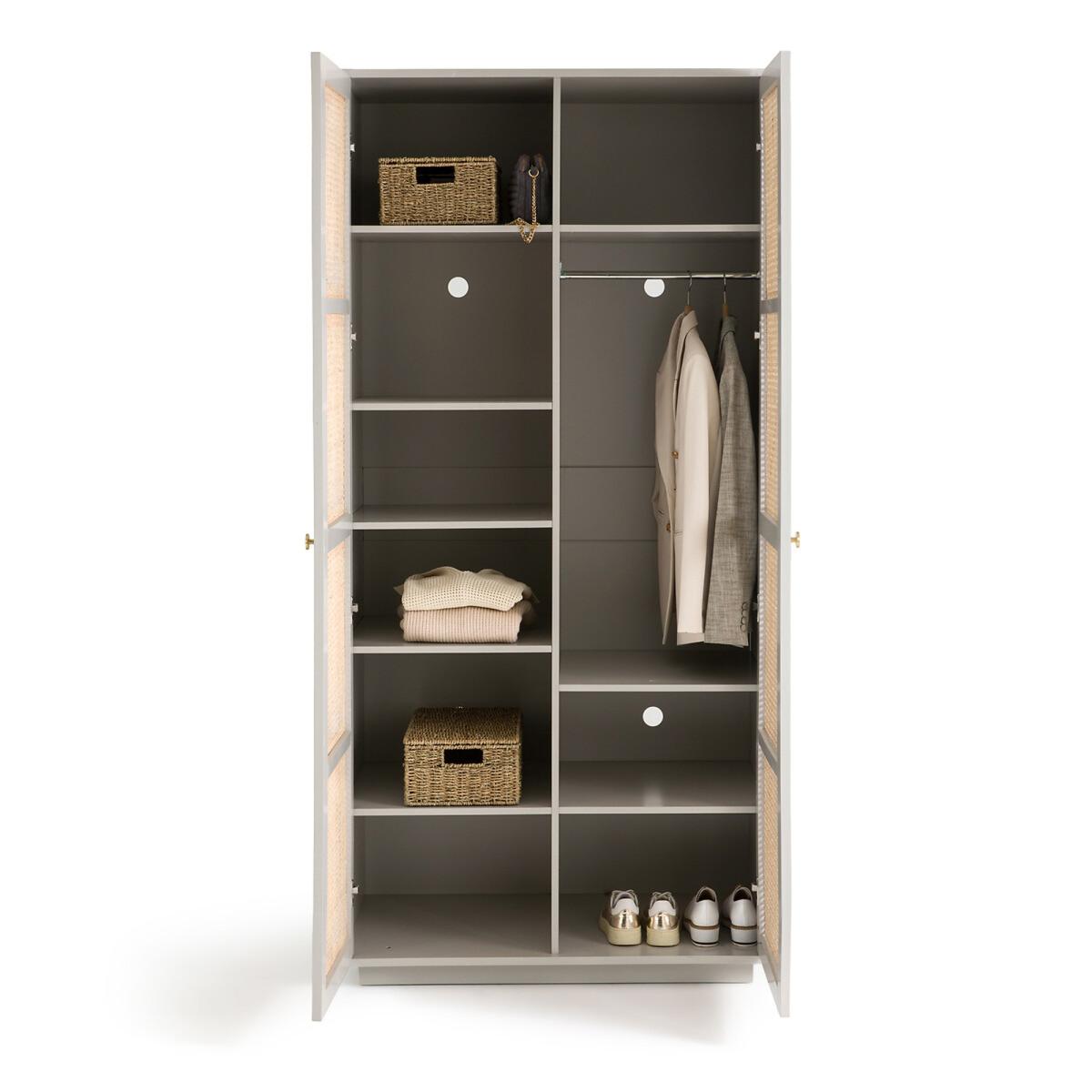 Paola Pine & Rattan Double Wardrobe – image 5