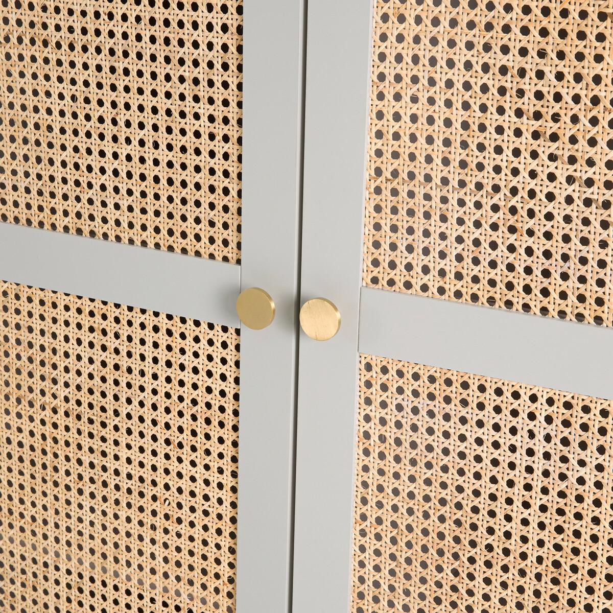 Paola Pine & Rattan Double Wardrobe – image 7