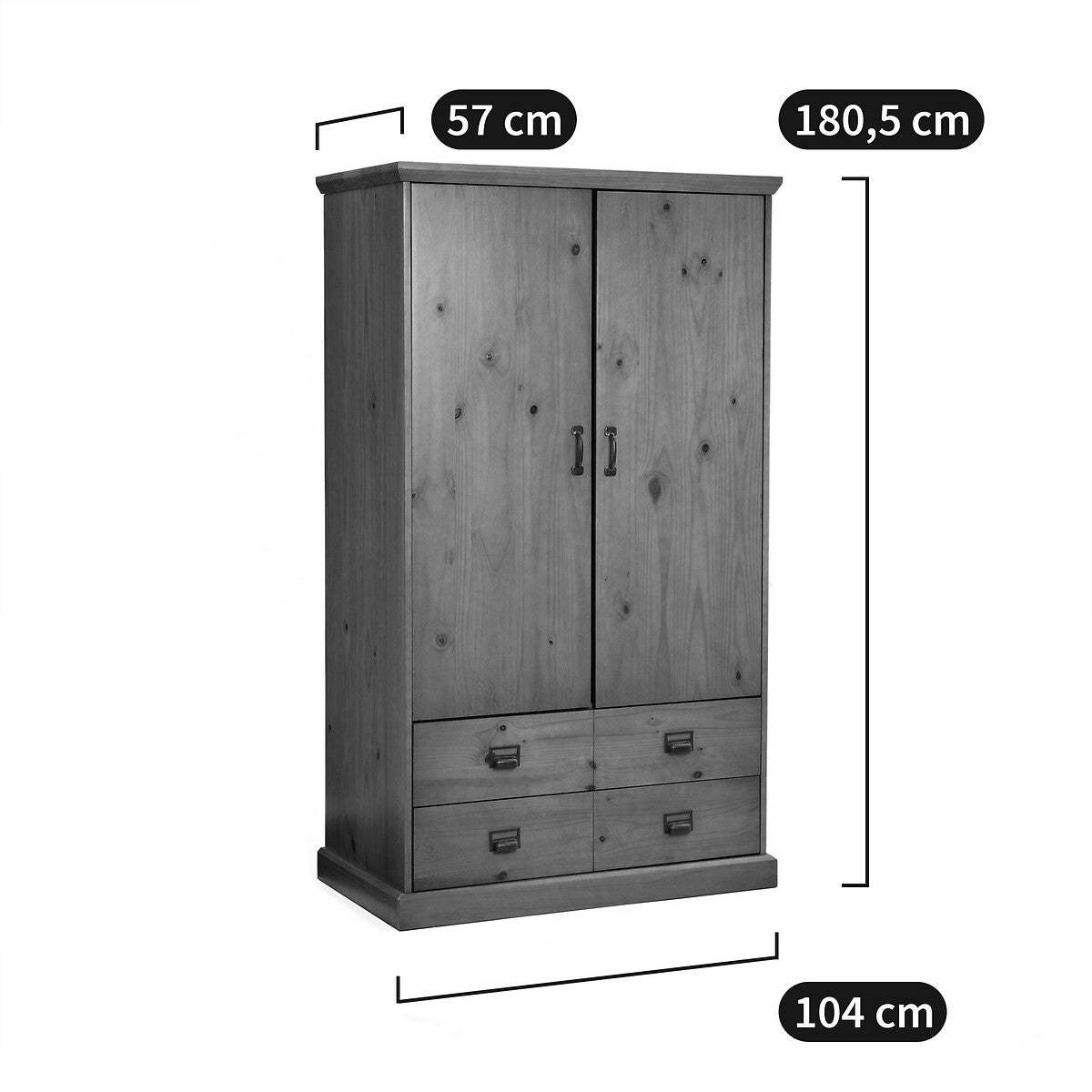LINDLEY Solid Pine Double Wardrobe – image 7