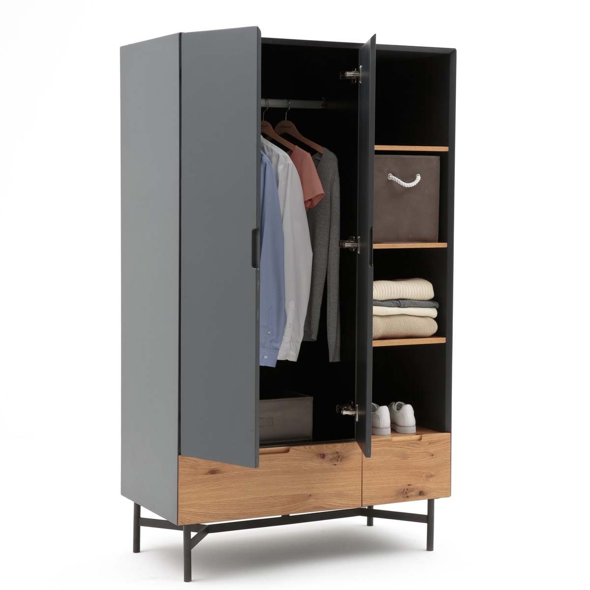 LORA Double Wardrobe with Shelves – image 4