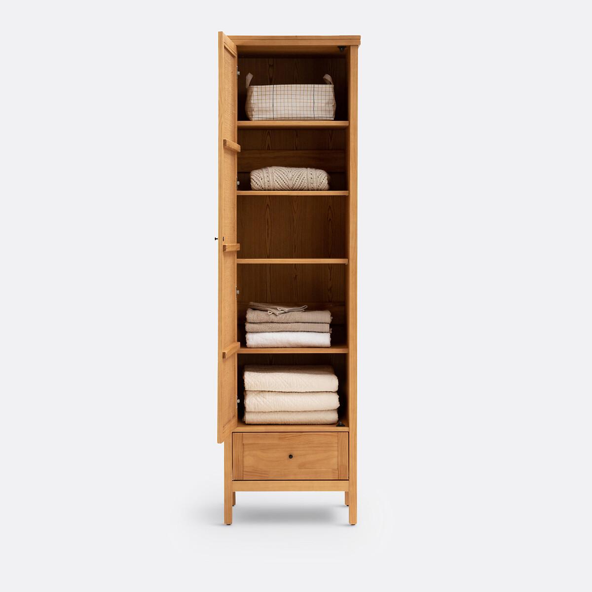 Gabin Solid Pine & Rattan Single Wardrobe – image 7