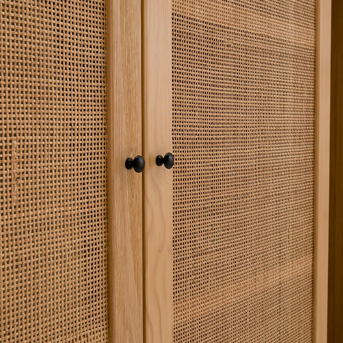 Gabin 4-Door Solid Pine and Cane Wardrobe – image 8