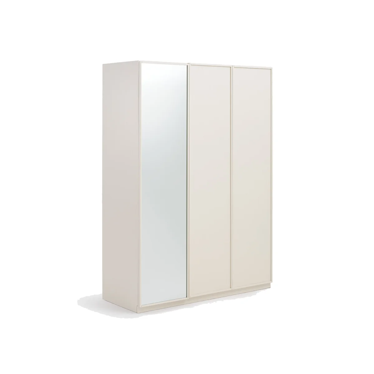 Parro 3-Door Wardrobe, 1 Door with Mirror, Hanging Rail and Shelves – image 1