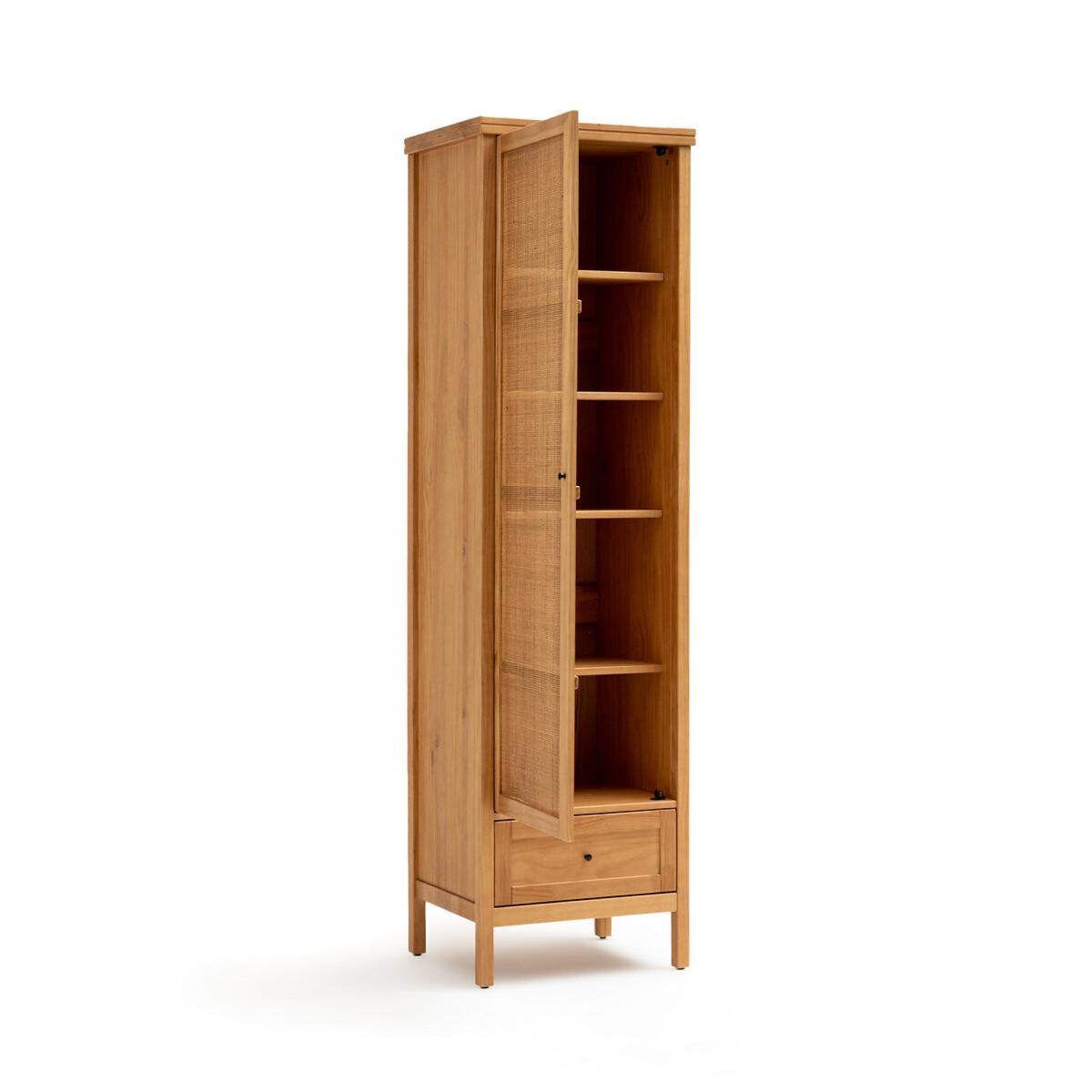 Gabin Solid Pine & Rattan Single Wardrobe – image 3