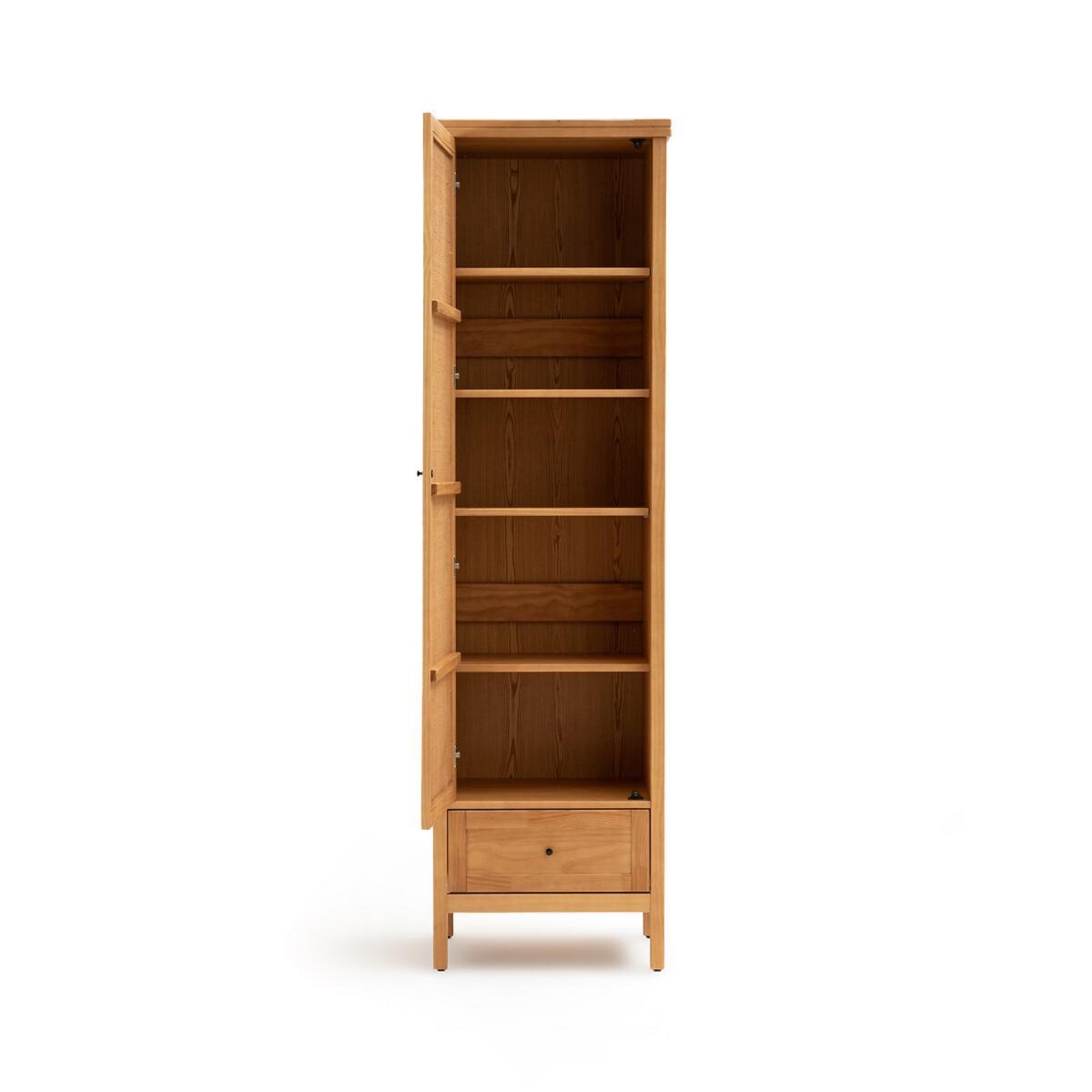 Gabin Solid Pine & Rattan Single Wardrobe – image 4