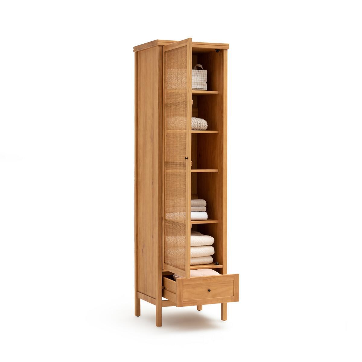Gabin Solid Pine & Rattan Single Wardrobe – image 7