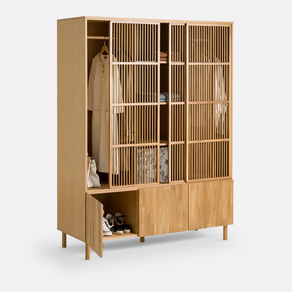 Bilbao Wardrobe in Oak and Veneer with 6 Doors – image 5