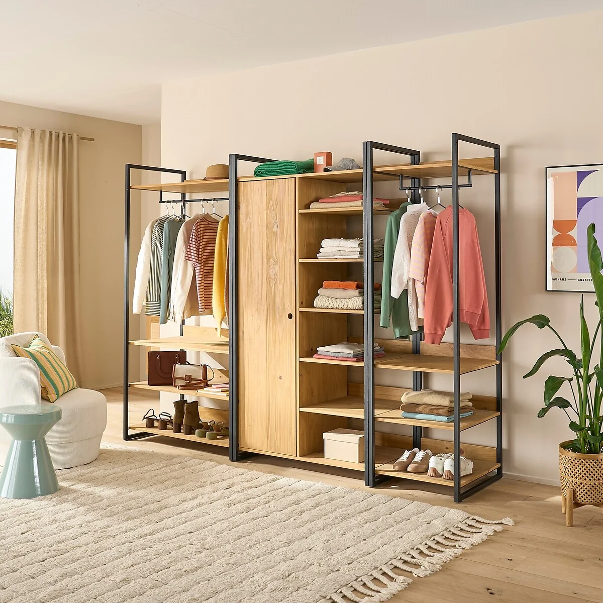 Hiba Modular Wardrobe with 1 Door & 6 Shelves – image 2