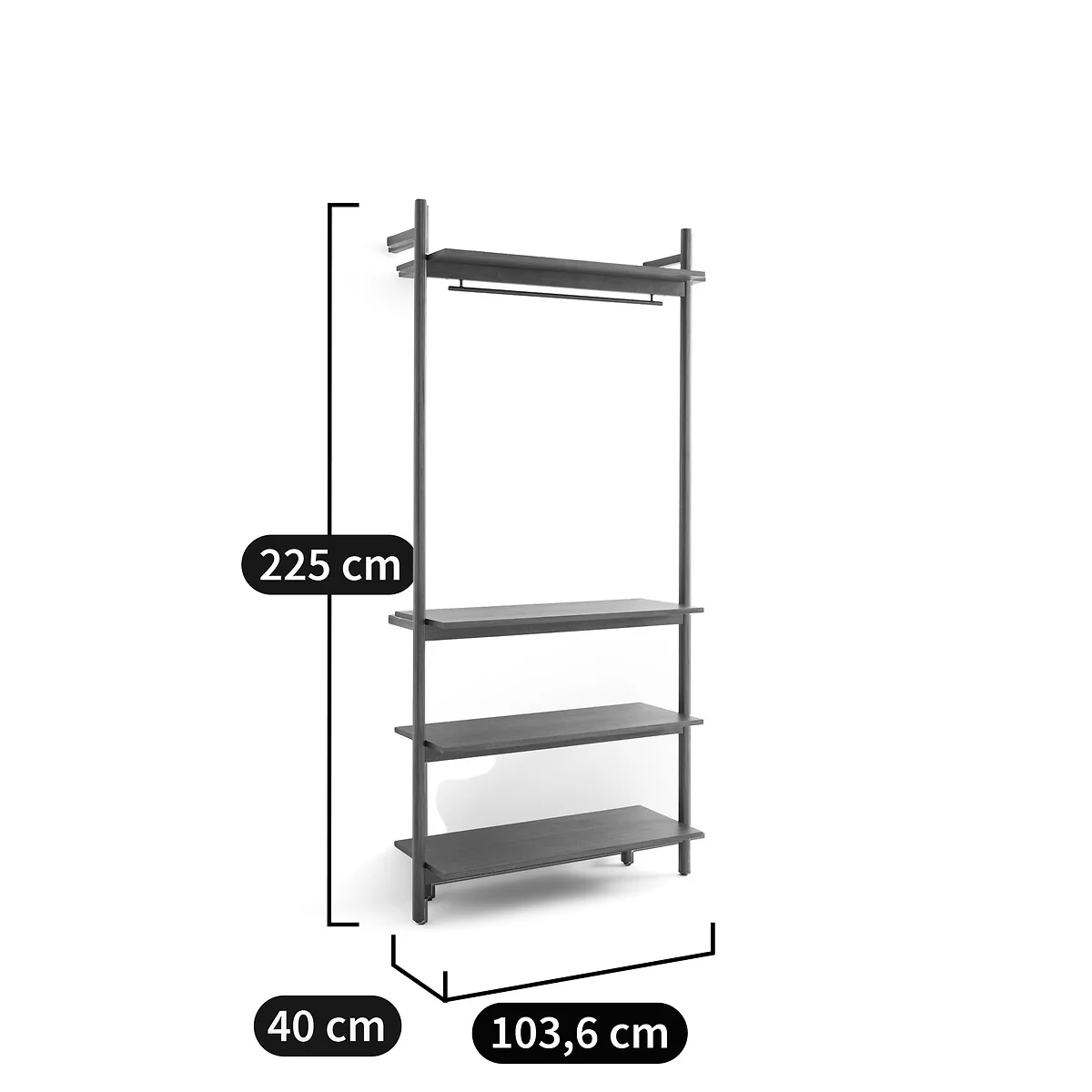 Rory Hanging Rail For Wardrobe in Walnut and Veneer – image 6