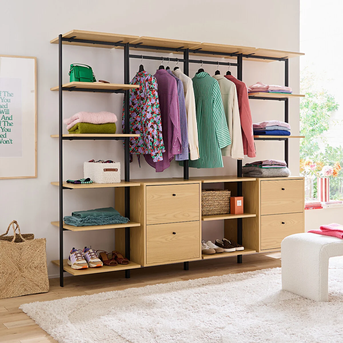 Talist 3-Shelf Wardrobe Module with 2 Drawers – image 2