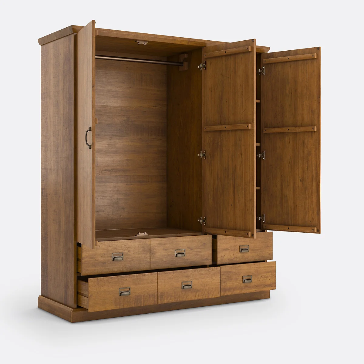 Lindley Triple 4-Drawer Pine Wardrobe – image 3
