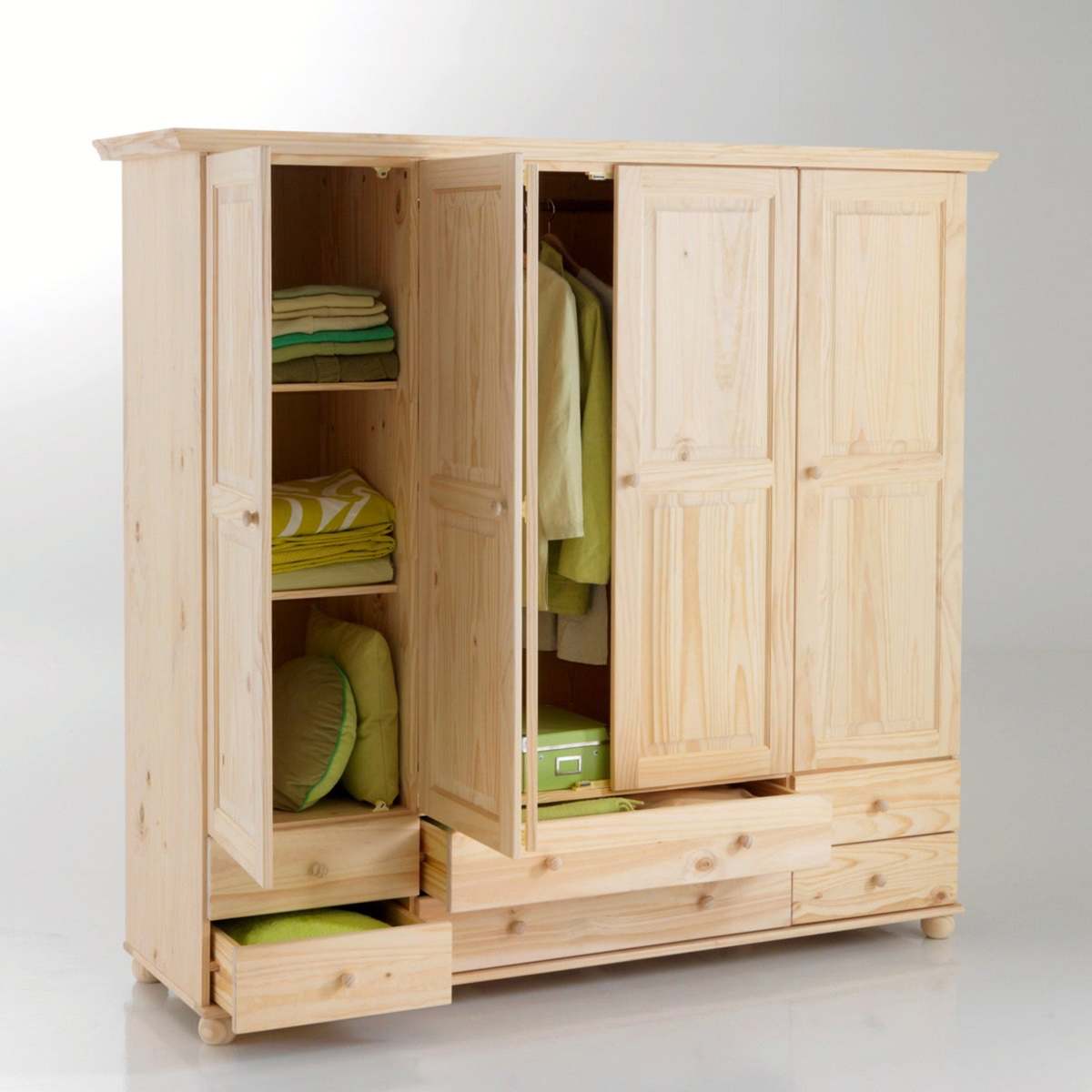 Harold 4-Door Solid Pine Wardrobe – image 2