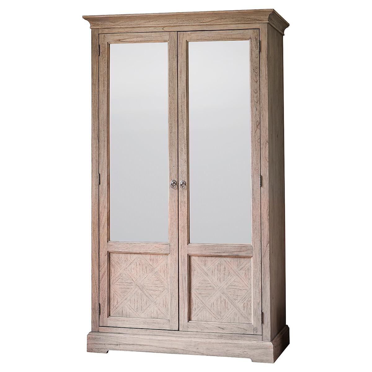 Nashik Ash Wood Parquet 2 Door Mirrored Wardrobe – image 3