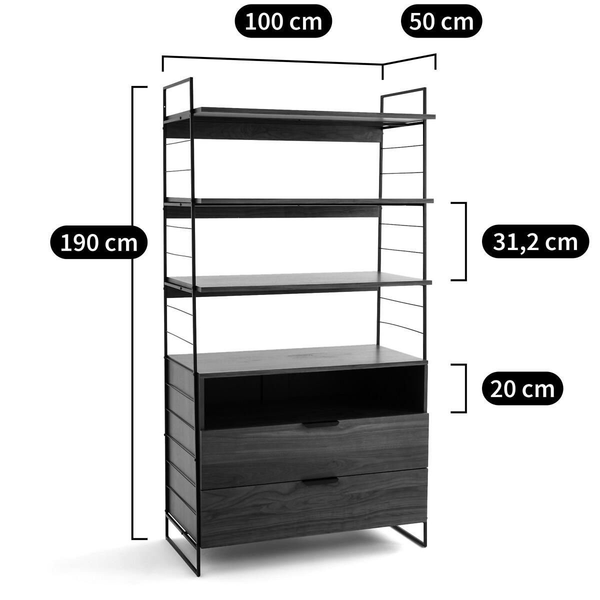 Watford Wide Wardrobe Module with 2 Drawers & 3 Shelves – image 10