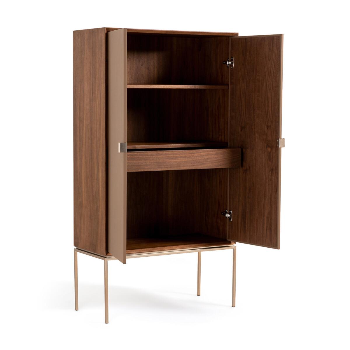 Delina Walnut & Leather Wardrobe – image 3