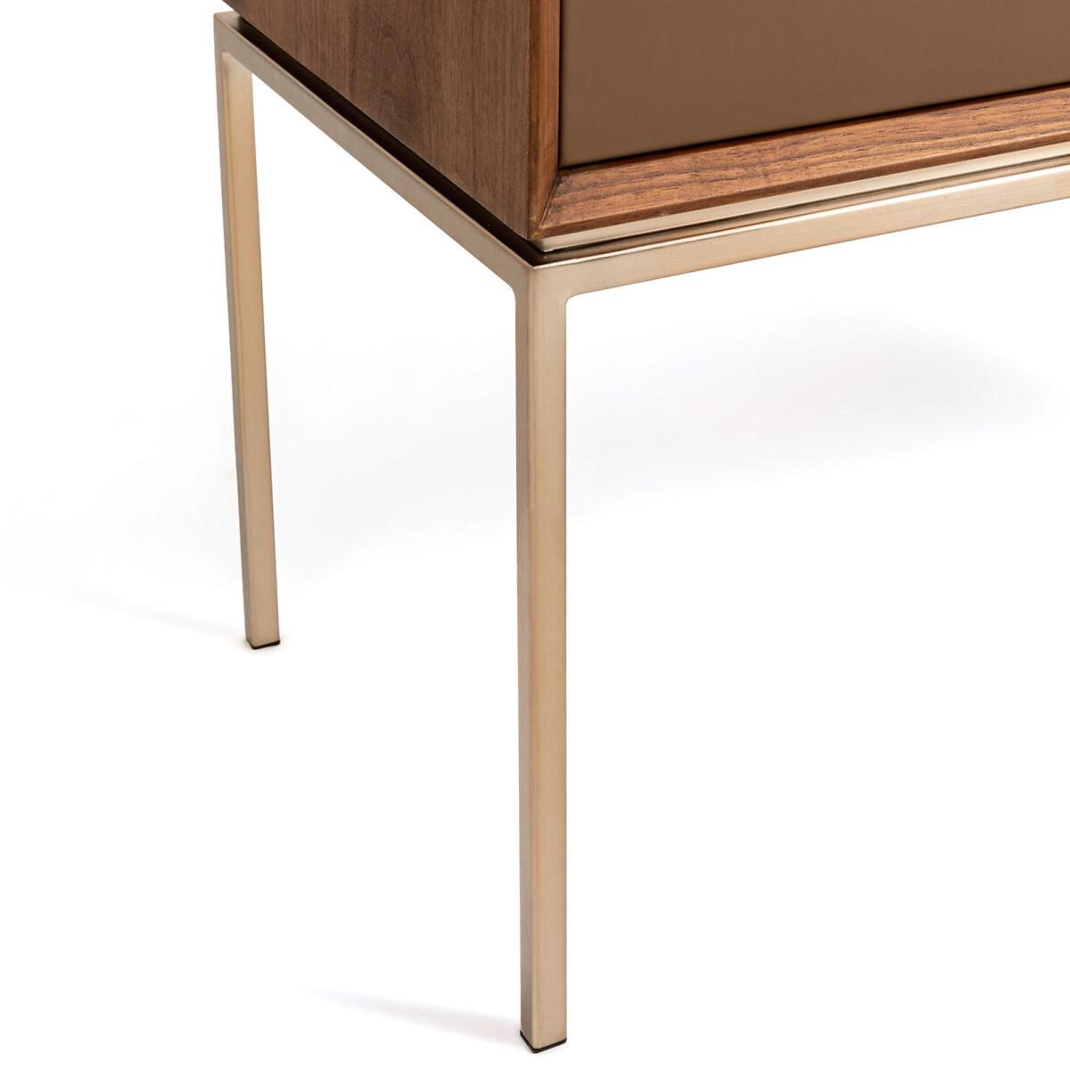 Delina Walnut & Leather Wardrobe – image 5