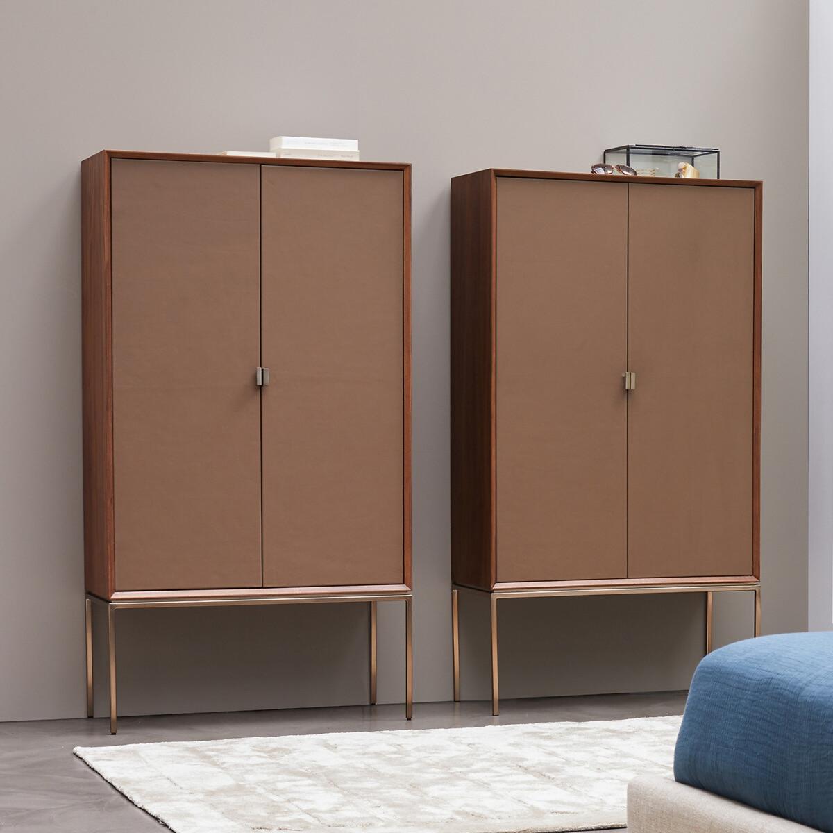 Delina Walnut & Leather Wardrobe – image 9