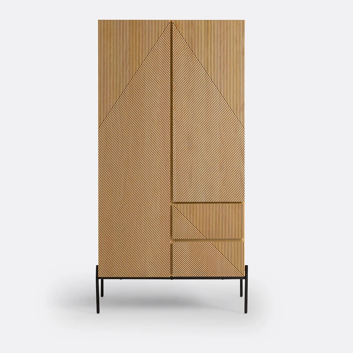 Lodge 2-Door Wood Veneer Wardrobe – image 3