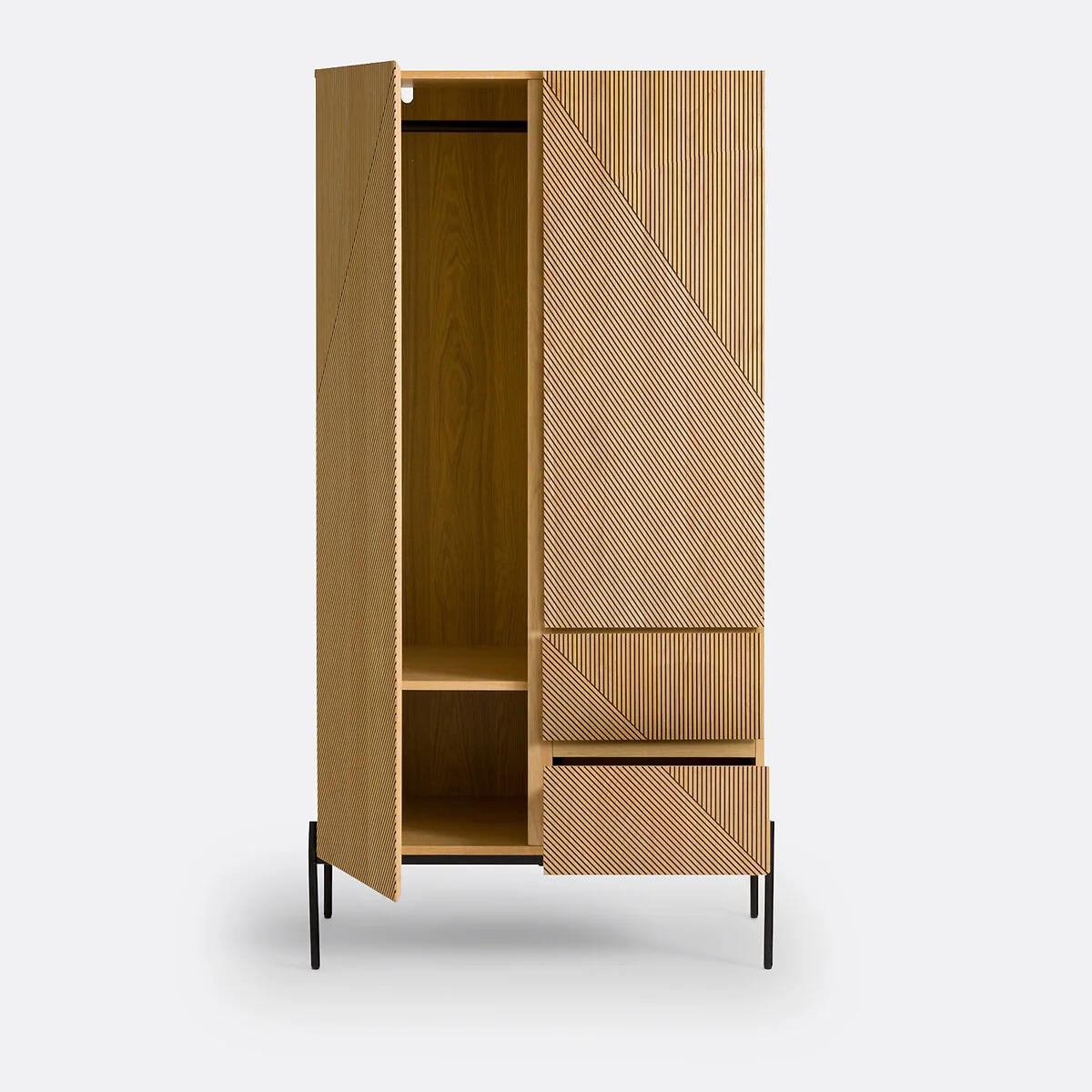 Lodge 2-Door Wood Veneer Wardrobe – image 4