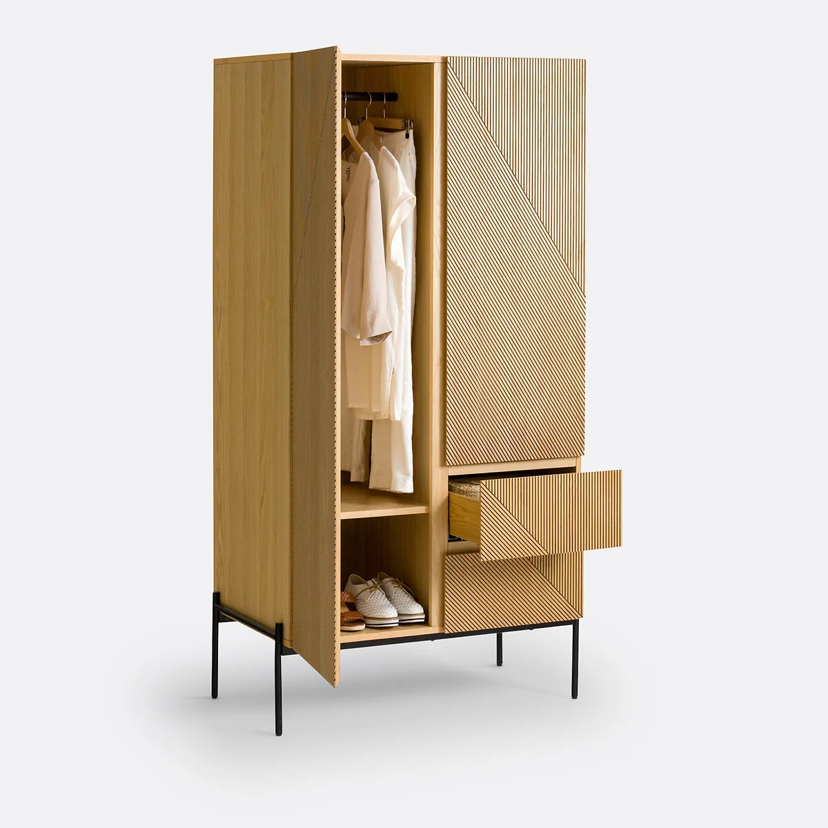 Lodge 2-Door Wood Veneer Wardrobe – image 5