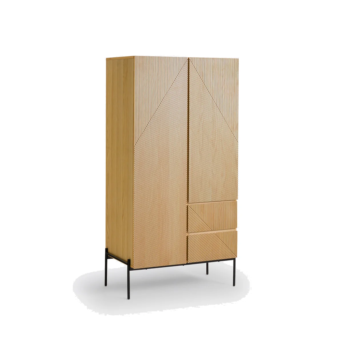 Lodge 2-Door Wood Veneer Wardrobe – image 1