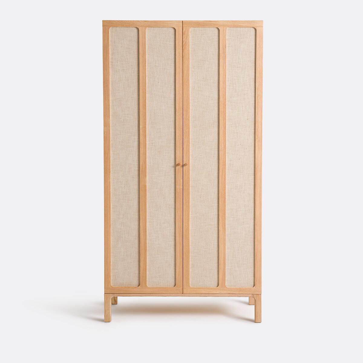 Esmara 2-Door Ash, Veneered and Linen Wardrobe – image 2