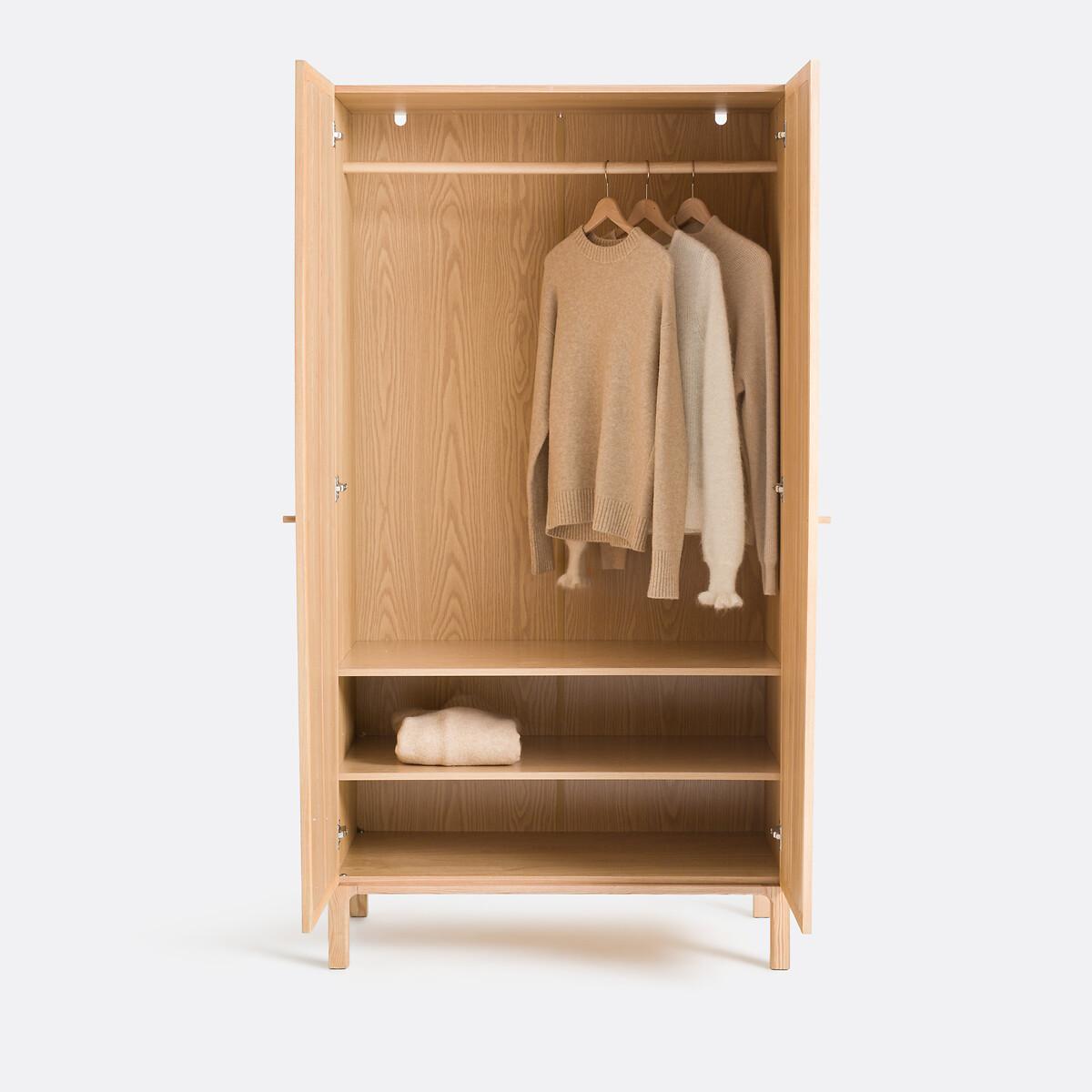 Esmara 2-Door Ash, Veneered and Linen Wardrobe – image 3