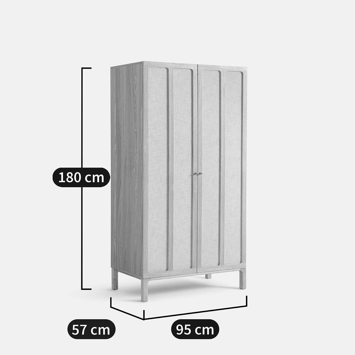 Esmara 2-Door Ash, Veneered and Linen Wardrobe – image 7