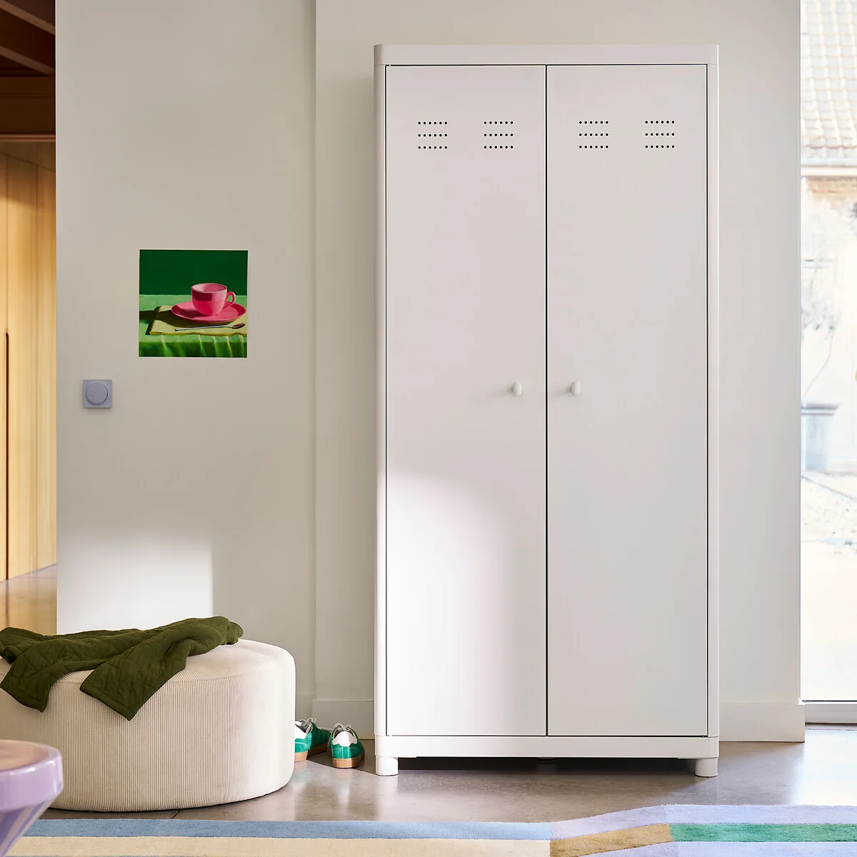 2-Door Wardrobe, Steel, Livona – image 2