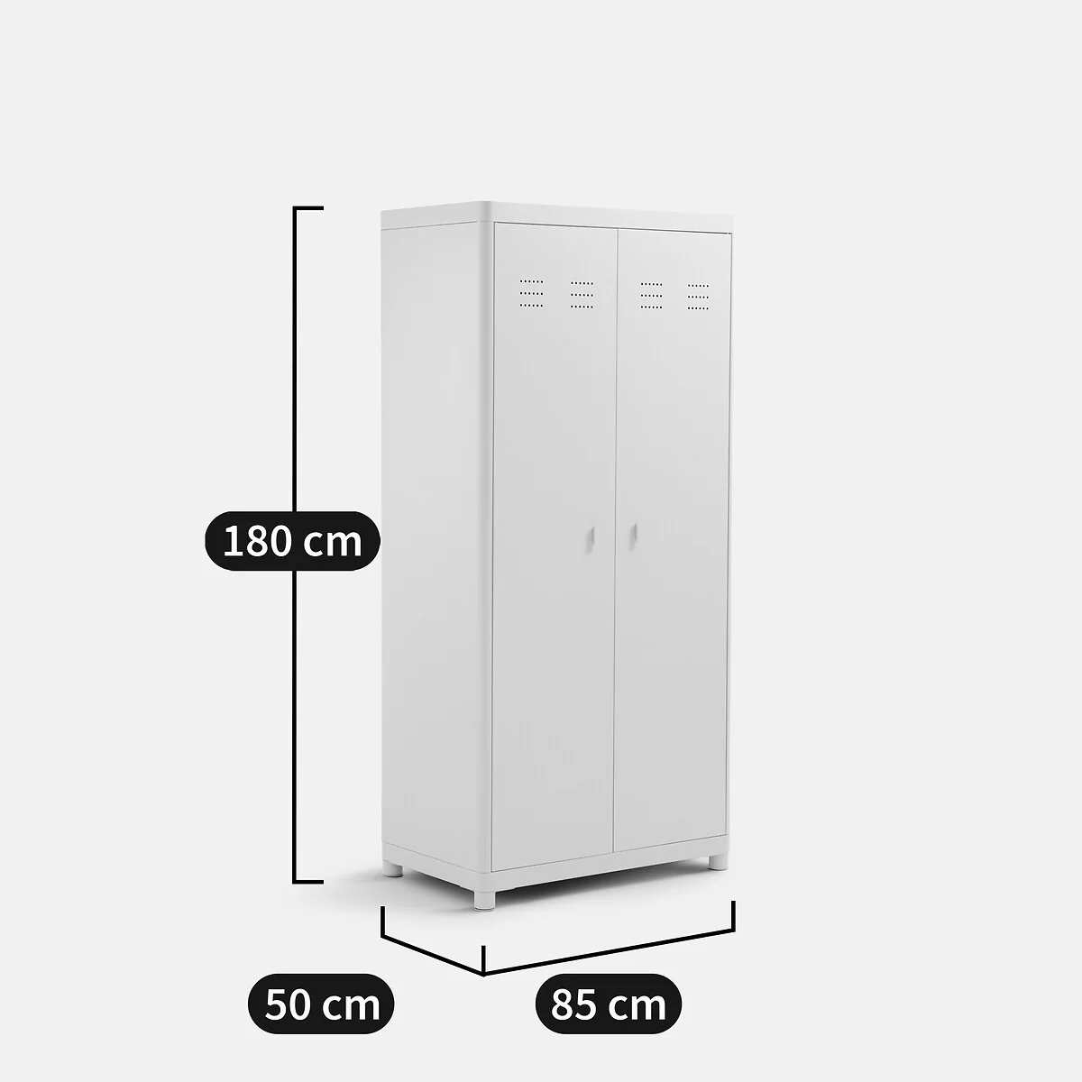 2-Door Wardrobe, Steel, Livona – image 10