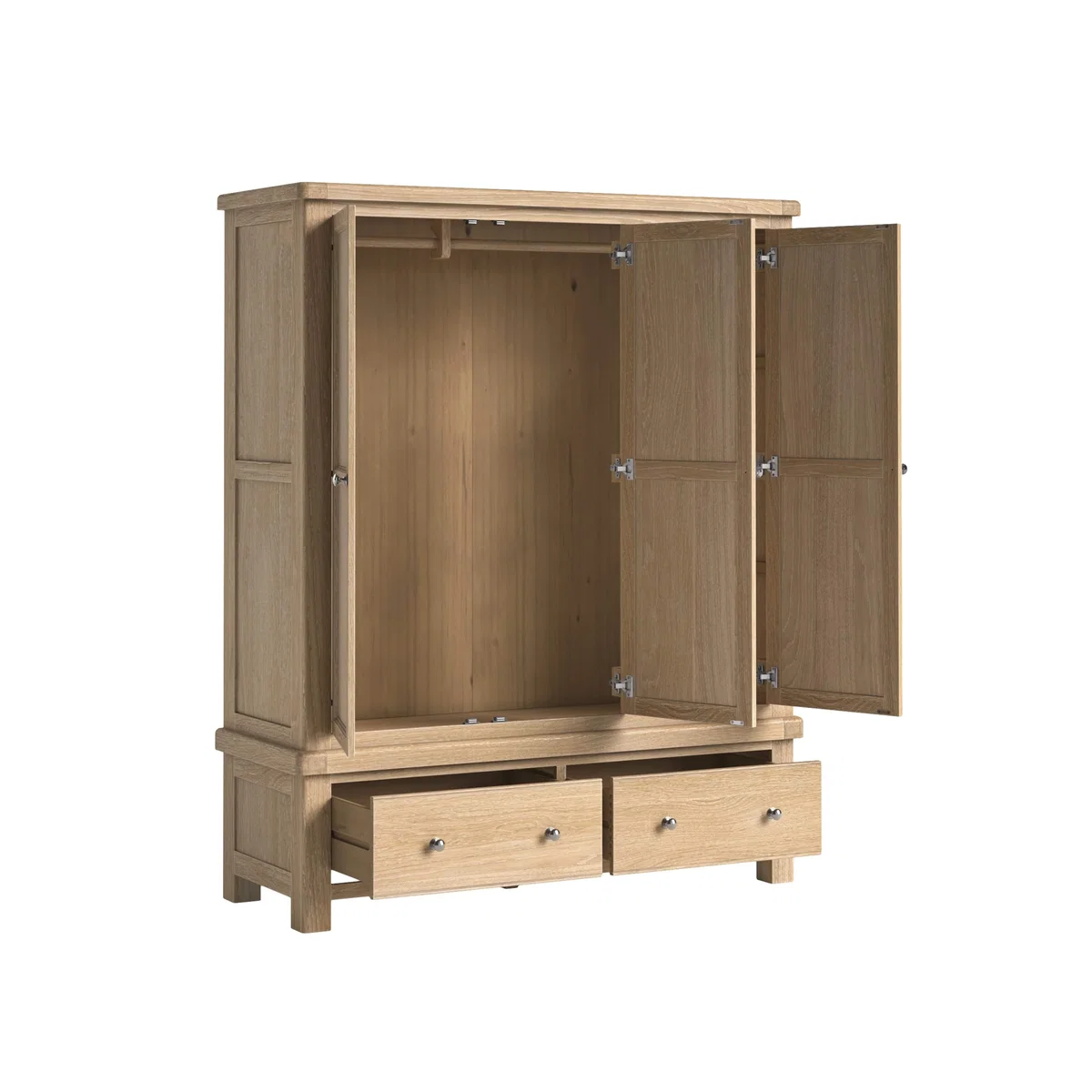 Corndell Normandy White Wash Triple Wardrobe Natural – image 5