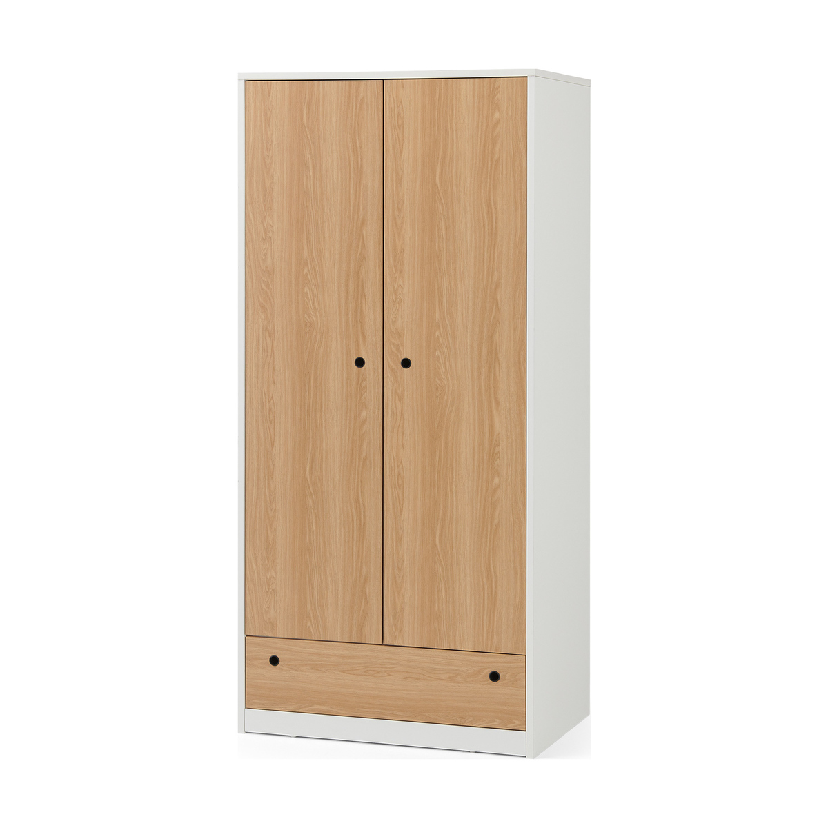 MADE Essentials Tyas Double Wardrobe, White and Oak Effect – image 2