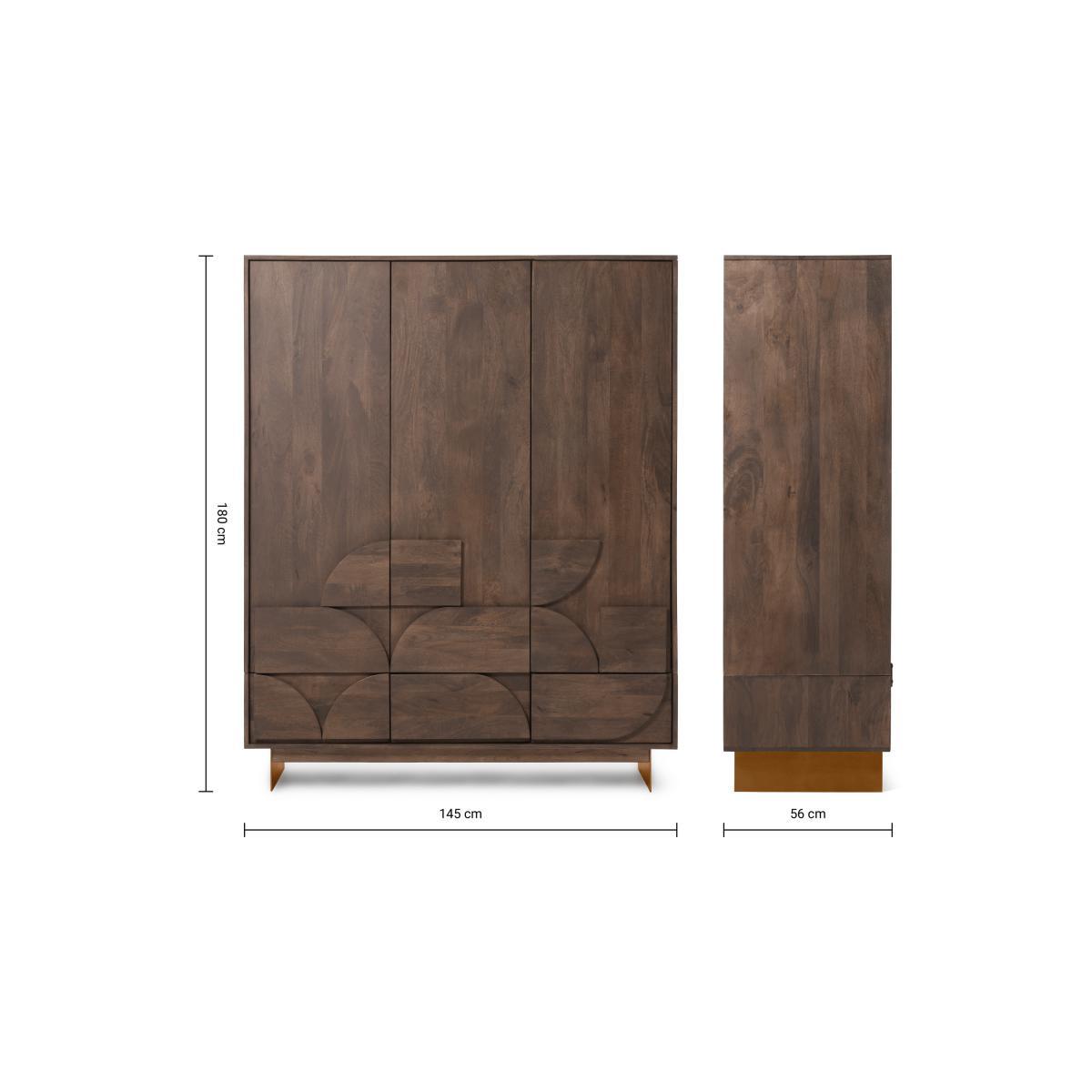 Keala Triple Wardrobe, Mango Wood – image 11