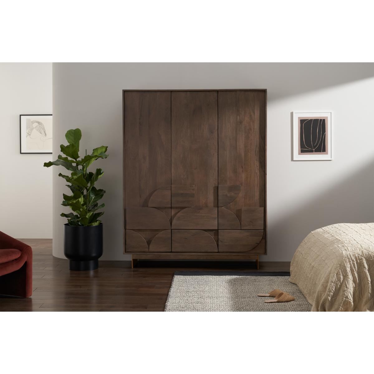 Keala Triple Wardrobe, Mango Wood – image 4