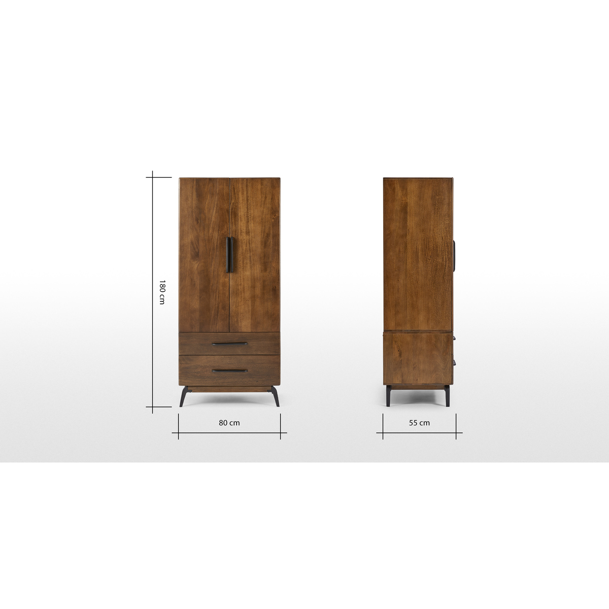 Lucien 2 Door Wardrobe, Mango Wood – image 8