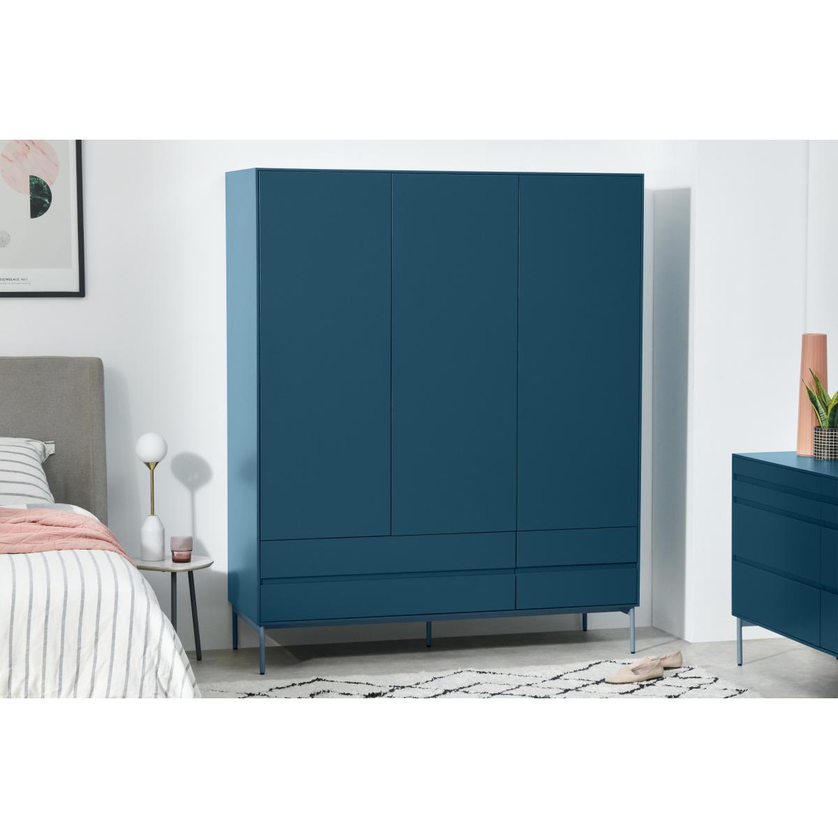 Donica Triple Wardrobe, Sapphire Blue – image 4