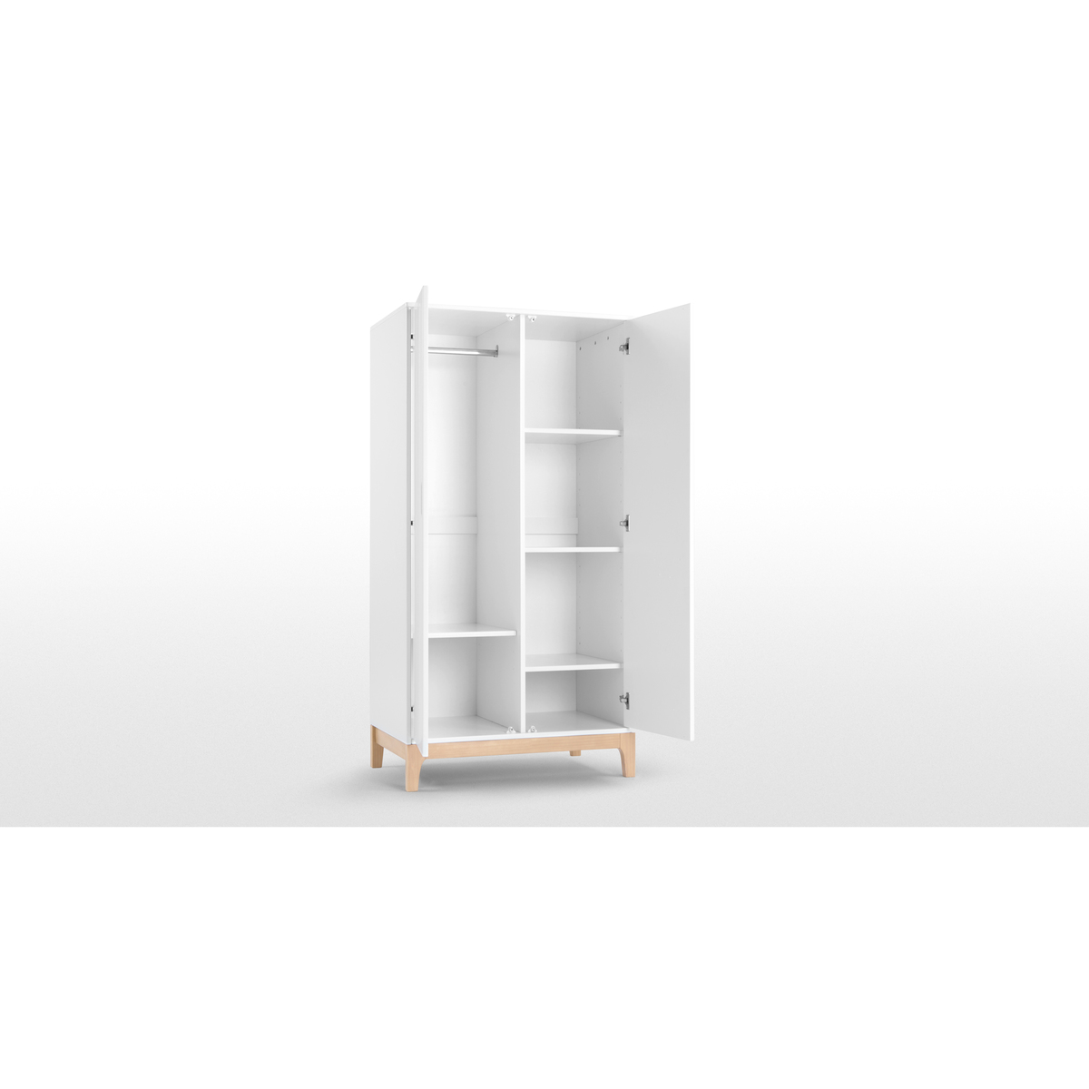 Linus Wardrobe, Pine and White – image 6